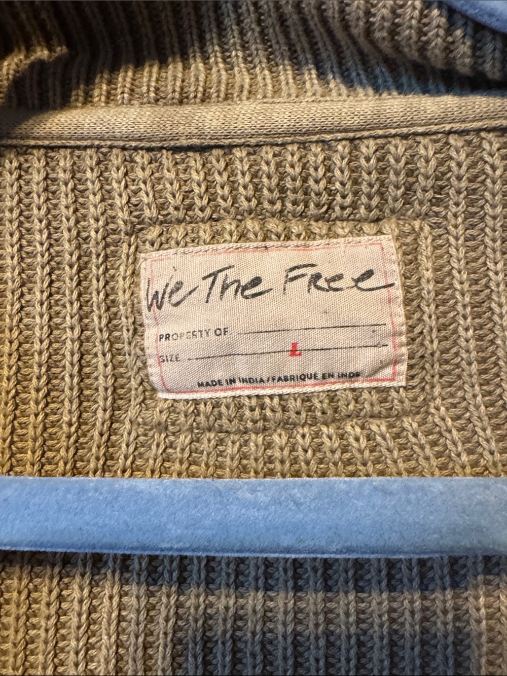 Free People Beige Ribbed Open Front Cardigan - Picture 2 of 5